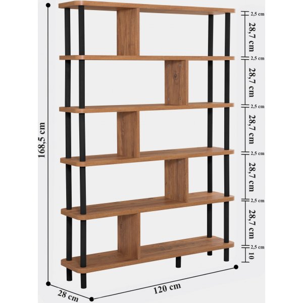 B�cherregal Meta - Schwarz/Kiefer