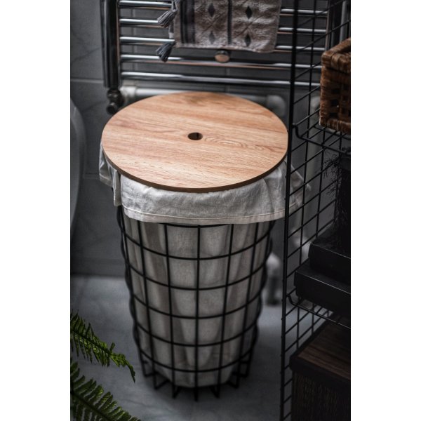 Hazel Wäschekorb - Eiche/Schwarz Hazel Wäschekorb - Eiche/Schwarz