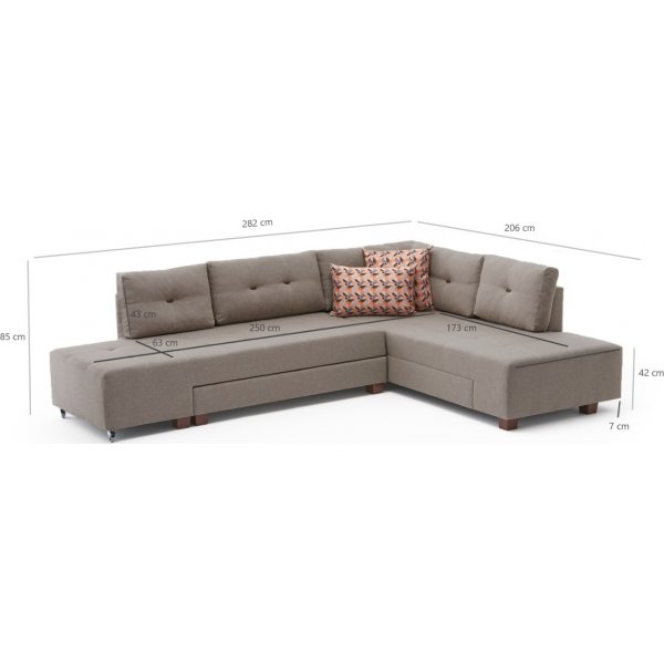 Ecksofa Manama - Creme