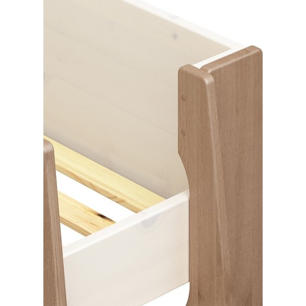 Fr Kinder-Hochbett 90 x 200 cm - Wei/Grau/Braun