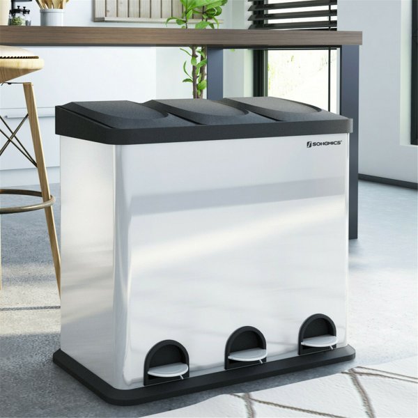 Luan Abfalleimer 54 l - Silber/schwarz Luan Abfalleimer 54 l - Silber/schwarz