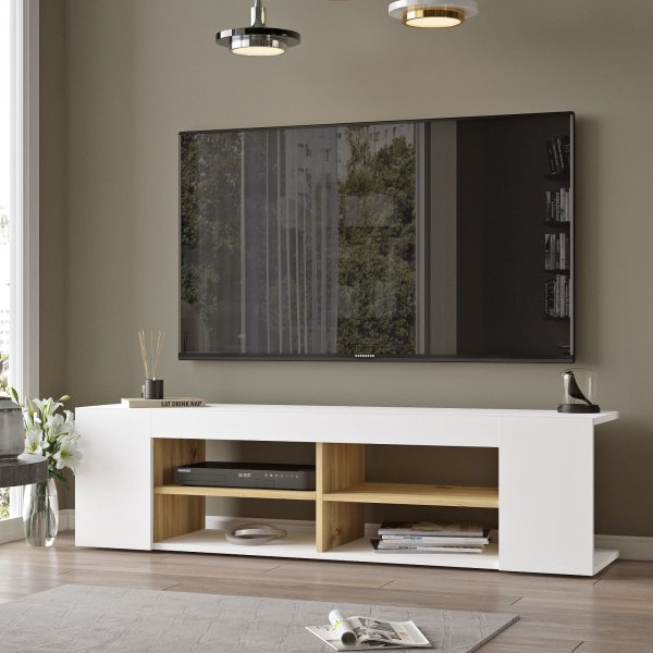 Luvio Medienbank 13 - Eiche/weiß Luvio Medienbank 13 - Eiche/weiß