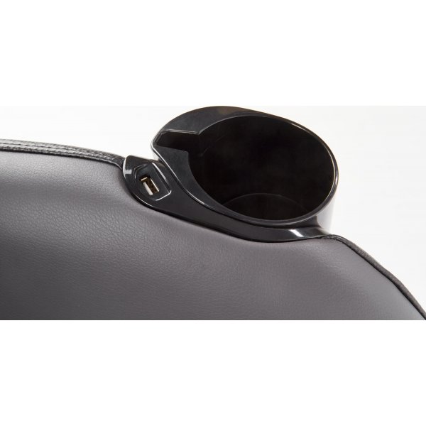 Mercura Liegesessel mit Massage aus grauem Öko-Leder Mercura Liegesessel mit Massage aus grauem Öko-Leder