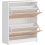 Norbo Schuhschrank - Wei/Eichenimitat