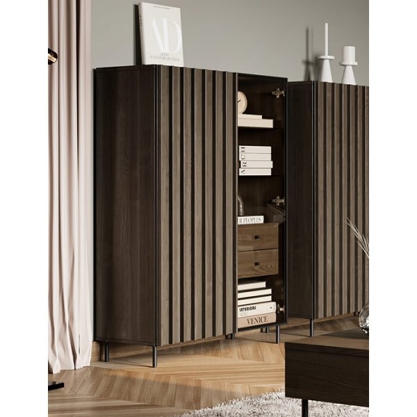 Piedmont Vitrine - Portland Esche/Schwarz