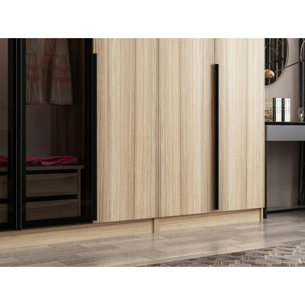 Cikani Kleiderschrank mit Spiegelt�r, 315 x 52 x 210 cm - Eiche