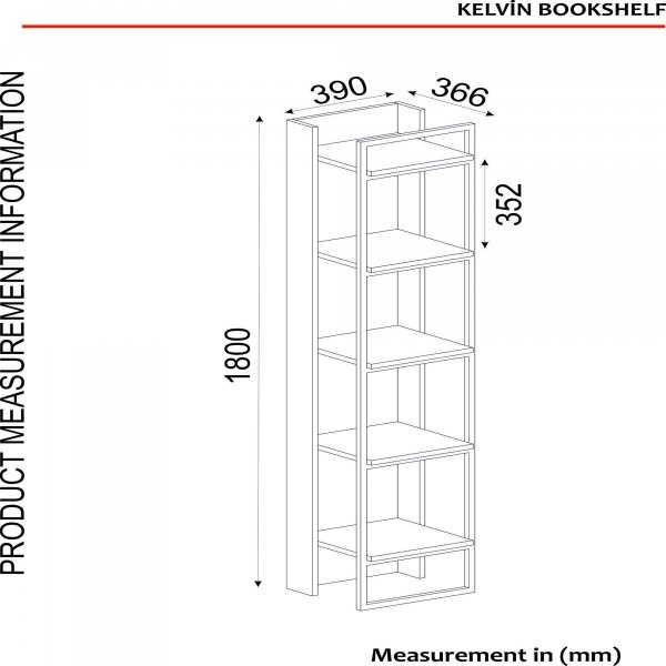 Bcherregal Kelvin - Nussbaum/schwarz
