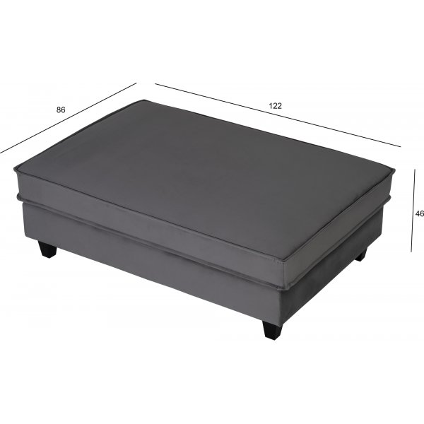 Brandy Lounge Fußhocker XL - Dunkelgrau (Samt) + Textilreinigung für Möbel Brandy Lounge Fußhocker XL - Dunkelgrau (Samt) + Textilreinigung für Möbel