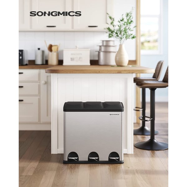 Luan Abfalleimer 54 l - Silber/schwarz Luan Abfalleimer 54 l - Silber/schwarz