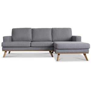 Ventura Sofa mit offenem Ende - Hellgrau (Stoff)