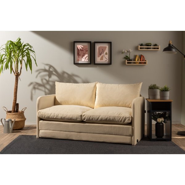 Saga 2-Sitzer-Schlafsofa XL - Creme Saga 2-Sitzer-Schlafsofa XL - Creme