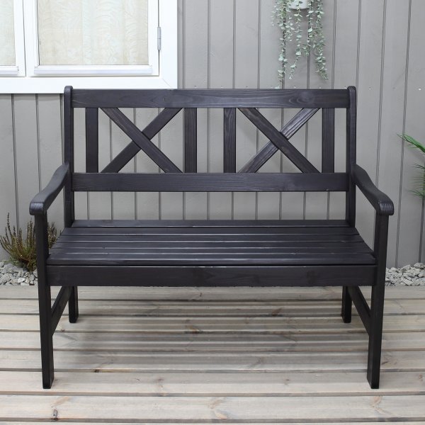 Europa Gartenbank 2-Sitzer - Schwarz