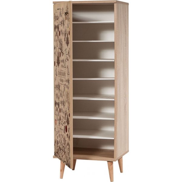 Filinta Schuhschrank handgezeichnet - Sonoma Eiche Filinta Schuhschrank handgezeichnet - Sonoma Eiche