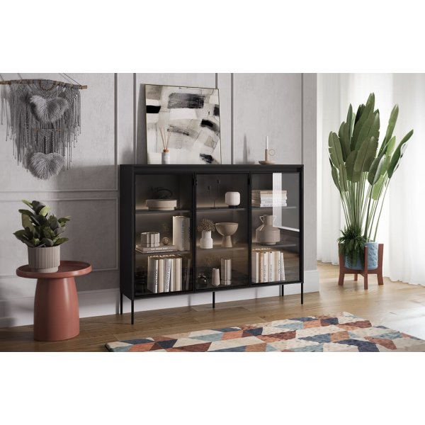 Trendvitrine H118 cm - Schwarz