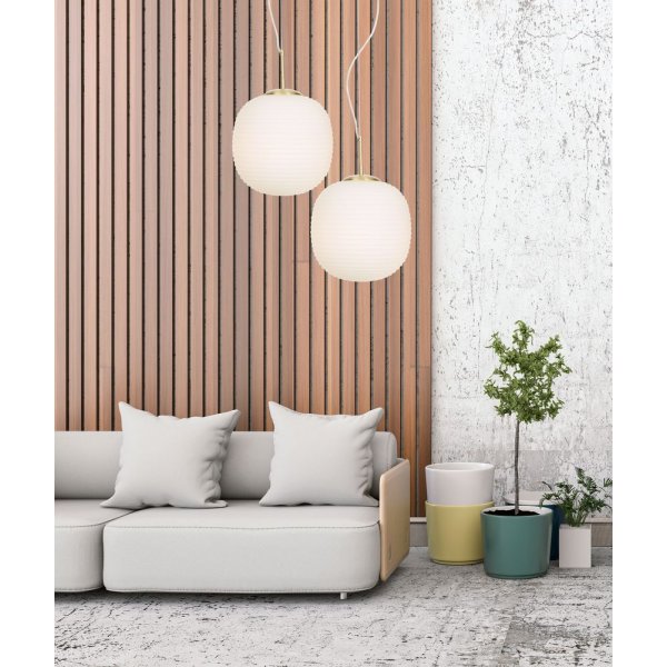 Sirius Deckenleuchte - Messing matt/Opalwei