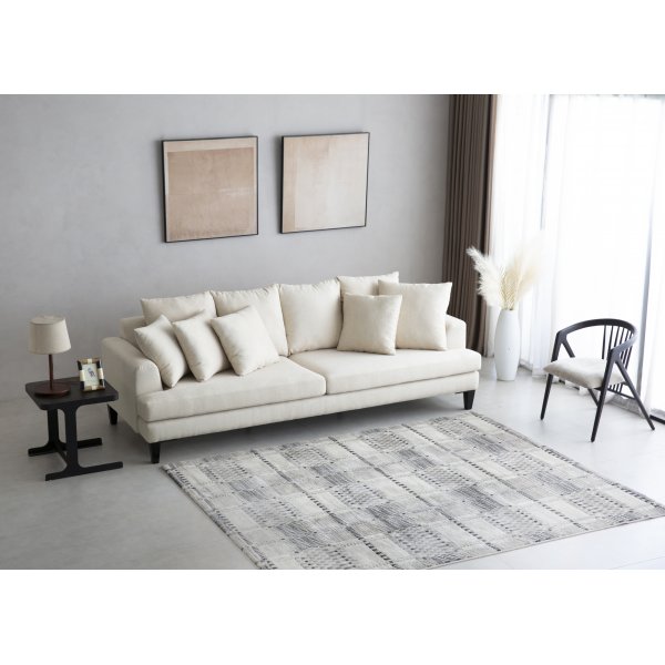 Beiges 4-Sitzer-Sofa mit losen Kissen - Remy