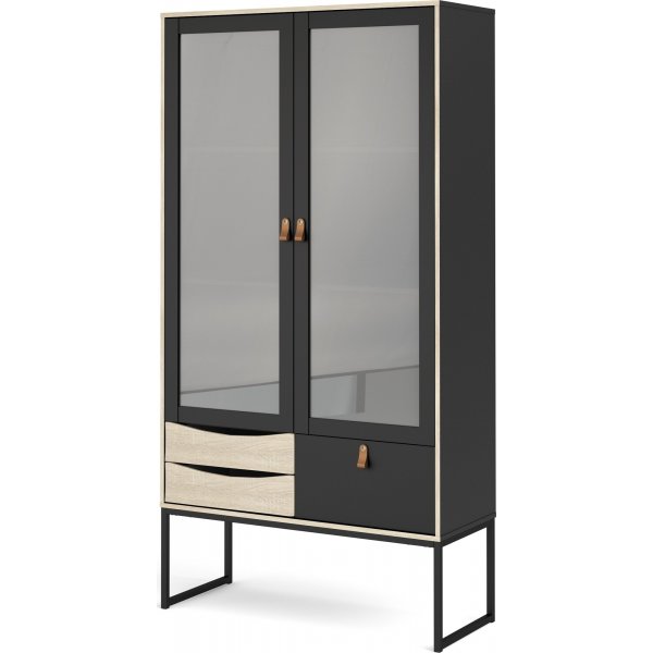 Stoppelvitrine - Schwarz/Eiche