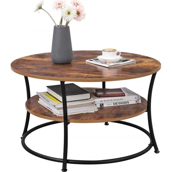 Jamila Couchtisch 80 cm - Braun/Schwarz