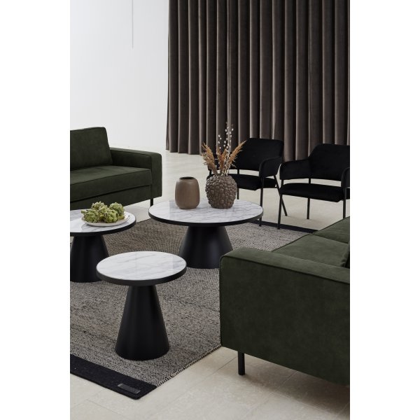 Soli Couchtisch Ø65 cm - Weißer Marmor/Schwarz Soli Couchtisch Ø65 cm - Weißer Marmor/Schwarz