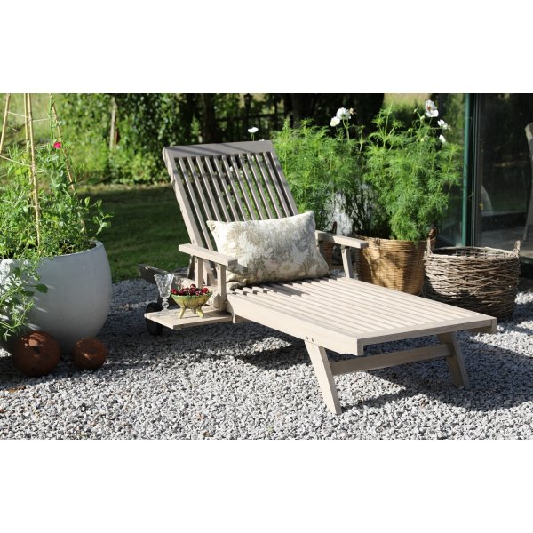 Salt Sonnenliege mit klappbarer Rckenlehne - Graues Teakholz