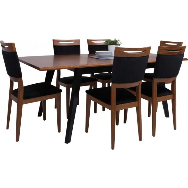 Madison Esstisch 150-200 x 90 cm - Braune Eiche/Schwarz Madison Esstisch 150-200 x 90 cm - Braune Eiche/Schwarz