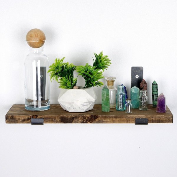 Lamba Wandregal 7 - Schwarz/Walnuss