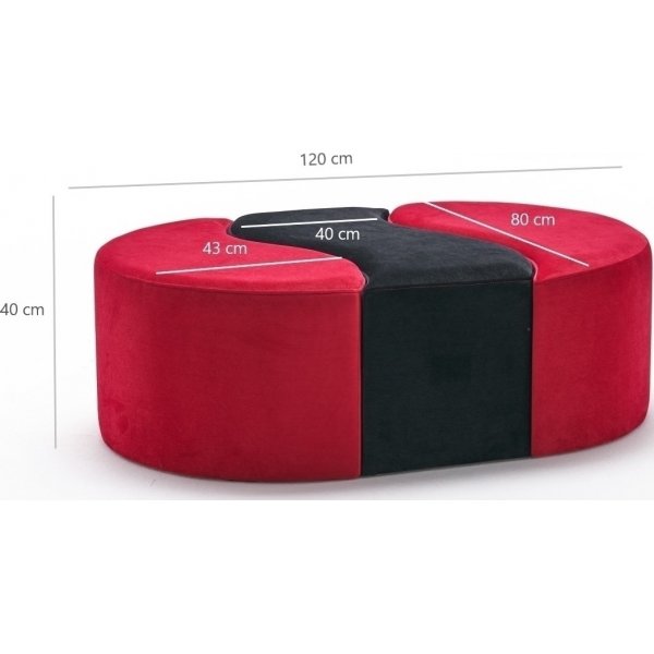 Alya Hocker - Schwarz/Rot