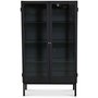Cliff Vitrinenschrank aus Blech Highboard - Schwarz / Klarglas