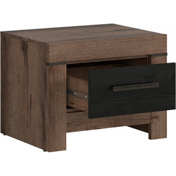 Nachttisch Balin - Eiche dunkel/Eiche schwarz Nachttisch Balin - Eiche dunkel/Eiche schwarz