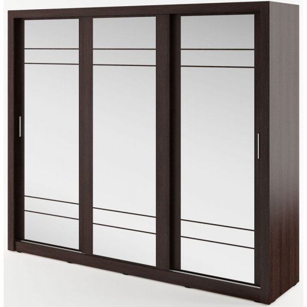Mervyn Kleiderschrank mit Spiegel - Wenge