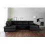 Solna U-Sofa aus schwarzem PU A3D