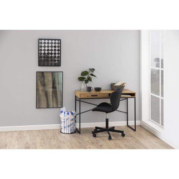 Seaford Schreibtisch 110 cm - Eiche/schwarz Seaford Schreibtisch 110 cm - Eiche/schwarz