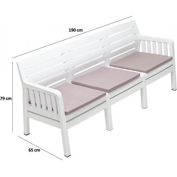 Lara 3-Sitzer-Sofa - Weiß Lara 3-Sitzer-Sofa - Weiß