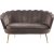 Kingsley 2-Sitzer-Sofa in Samt - Braun / Messing + Mbelpflegeset fr Textilien