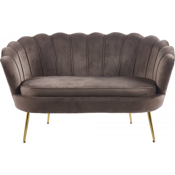 Kingsley 2-Sitzer-Sofa in Samt - Braun / Messing + Mbelfe