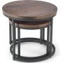 Tore Beistelltisch 43/53 cm - Walnuss/Schwarz
