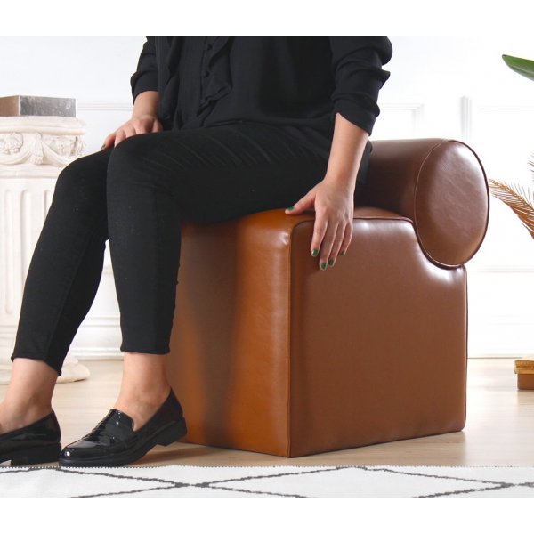 Rohin-Hocker - Braunes Kunstleder Rohin-Hocker - Braunes Kunstleder