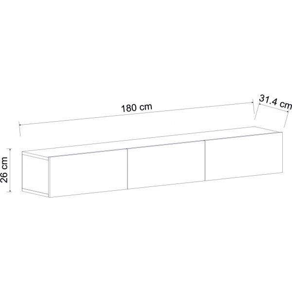 TV-Ständer schwarz gebeizt 180 cm - Tero TV-Ständer schwarz gebeizt 180 cm - Tero