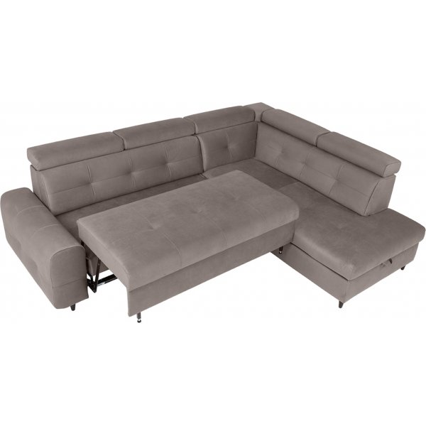 Matras Ecksofa mit offenem Ende rechts - Grau