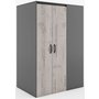 Deena Kleiderschrank - Graphit/eiche - Linksdrehend