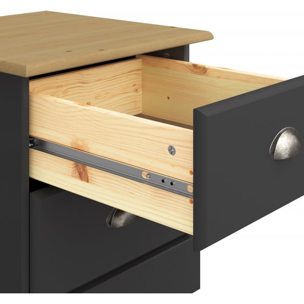 Nola Nachttisch - Schwarz/Beige