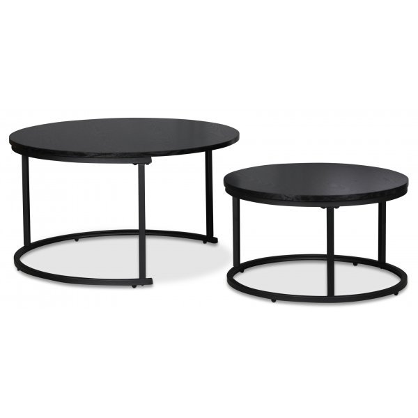 Solano Beistelltisch 80/60 cm - Schwarz gebeizte Esche