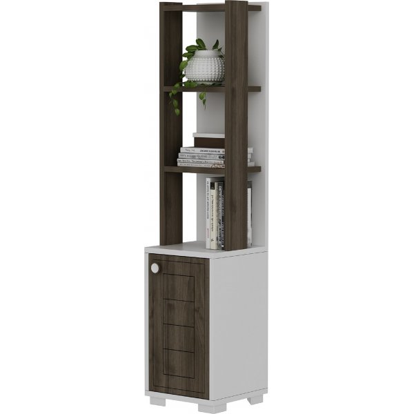 Canard Bücherregal - Weiß/Walnuss Canard Bücherregal - Weiß/Walnuss