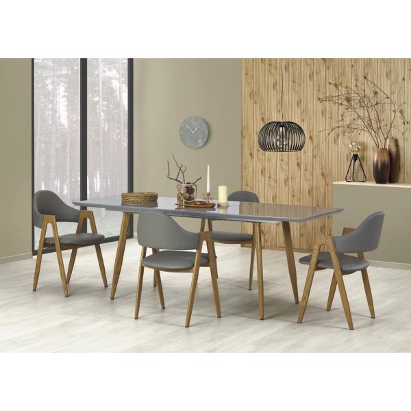 Birte Esstisch 160-200 cm - Grau/Eiche