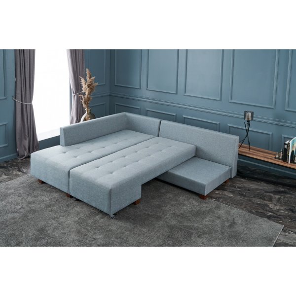 Manama Ecksofa links - Hellblau