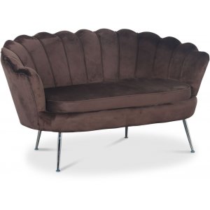 Kingsley 2-Sitzer-Sofa aus braunem Samt mit Chrombeinen + Fleckentferner fr Mbel
