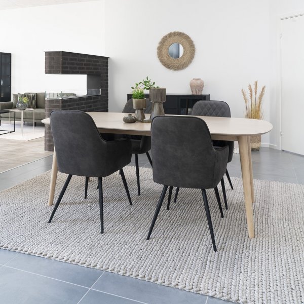 Mandi handgewebter Teppich Natur