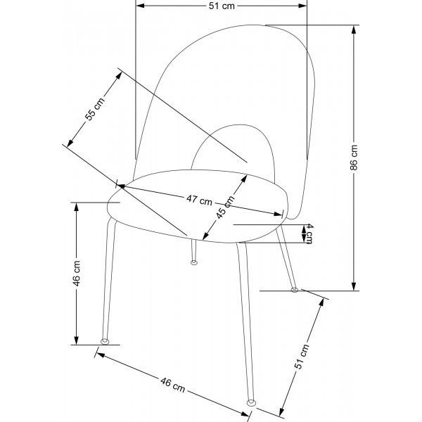 Cadeira Esszimmerstuhl 505 - Mehrfarbig