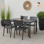 Esszimmergarnitur mit 4 Sthlen und Esstisch 150 x 90 cm schwarz/grau - Las Vegas
