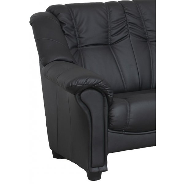 Rom 2-Sitzer-Sofa aus schwarzem PU Rom 2-Sitzer-Sofa aus schwarzem PU